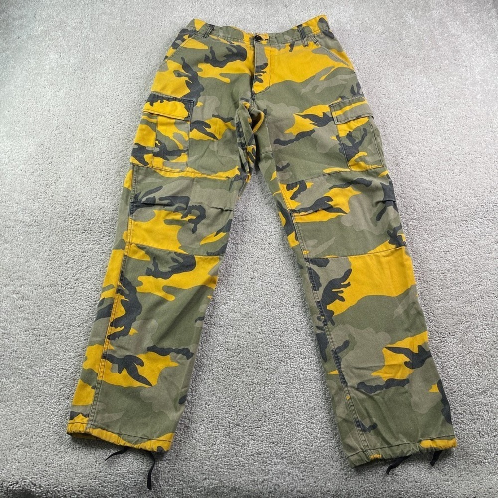 Rothco Military Pants Mens Small Regular Yellow Woodland Camo Cargo BDU Tactical